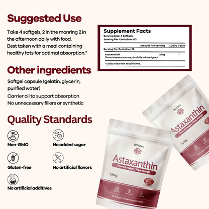 Astavina Astaxanthin 12mg Softgels