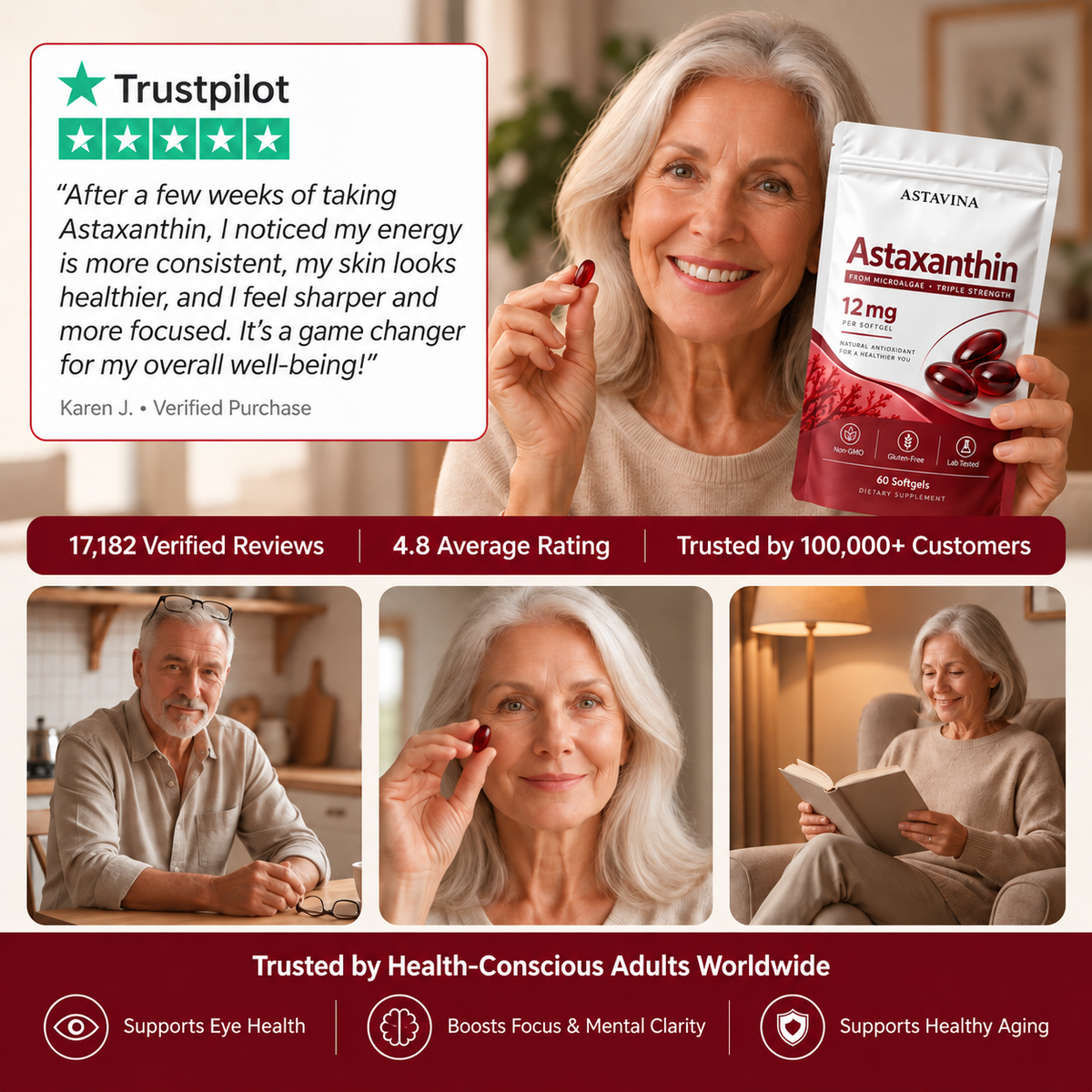 Astavina Astaxanthin 12mg Softgels
